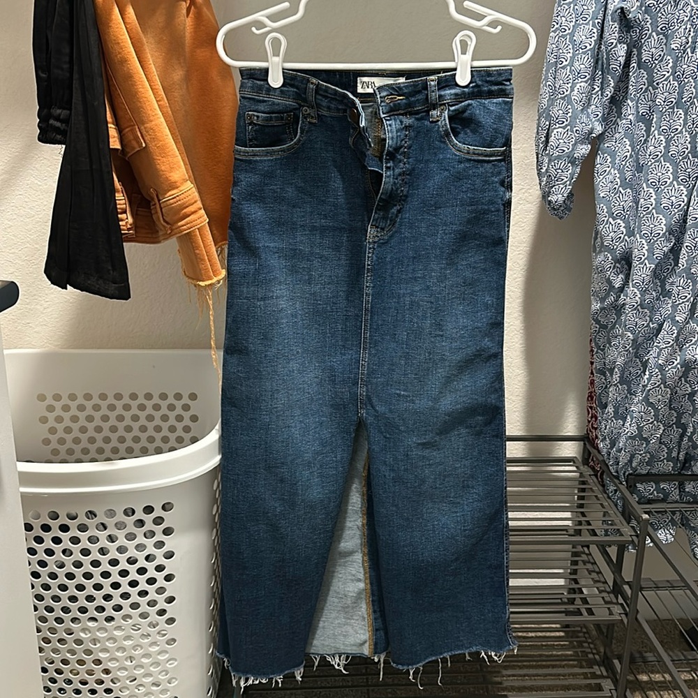 Zara Denim Maxi Skirt Size M